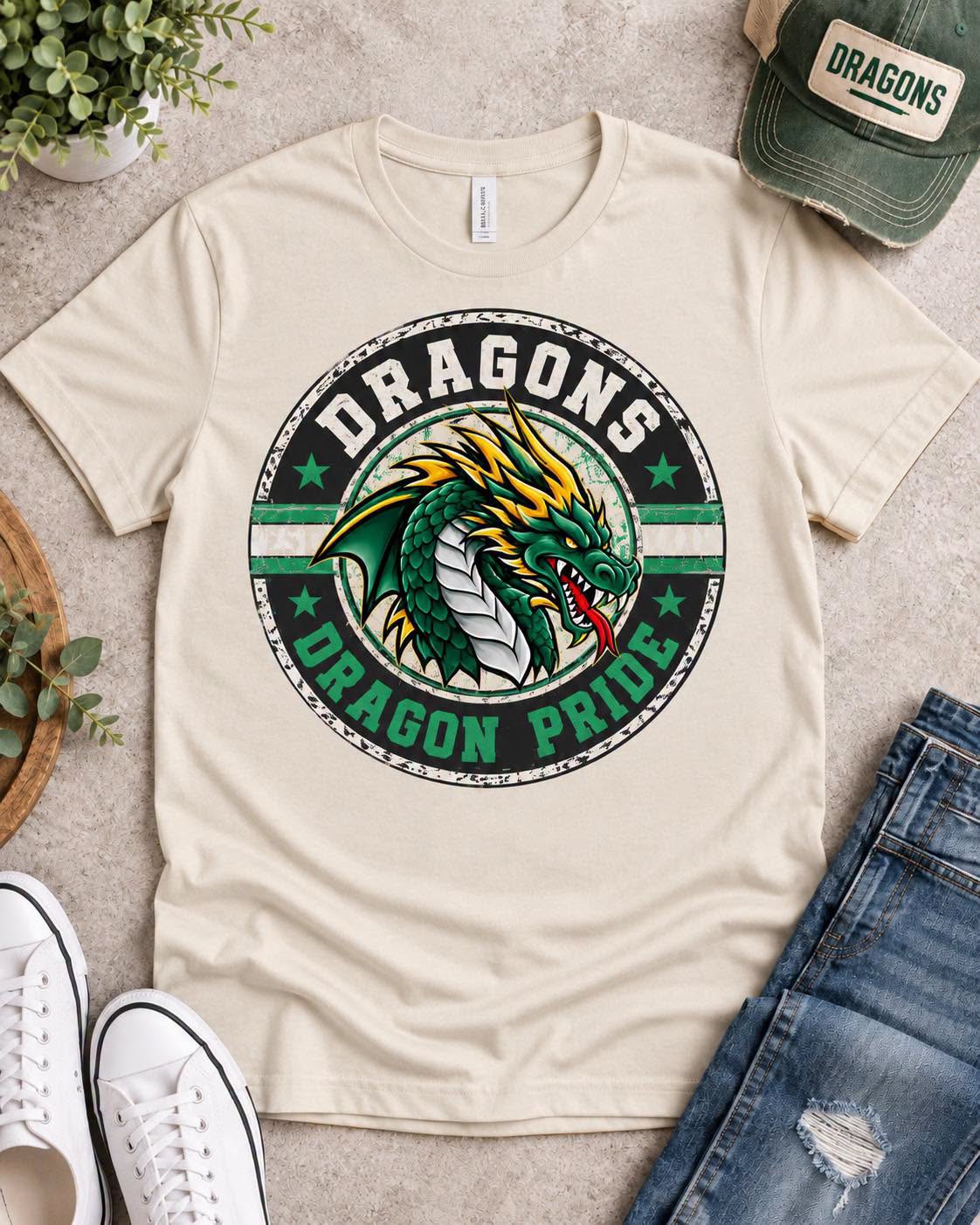 DeSoto Dragons - Dragon Pride Circle Design TShirt