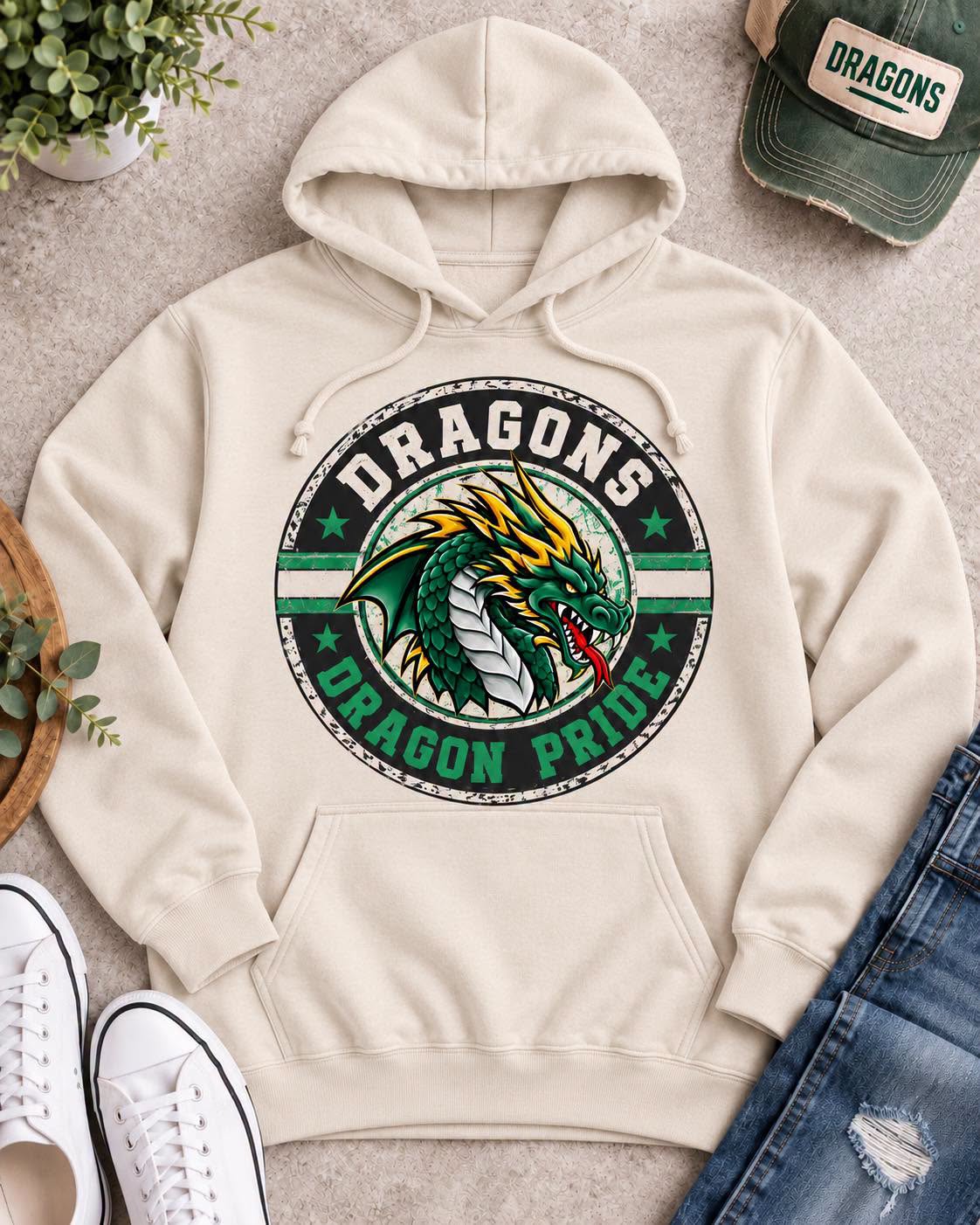 DeSoto Dragons - Dragon Pride Circle Design Hoodie