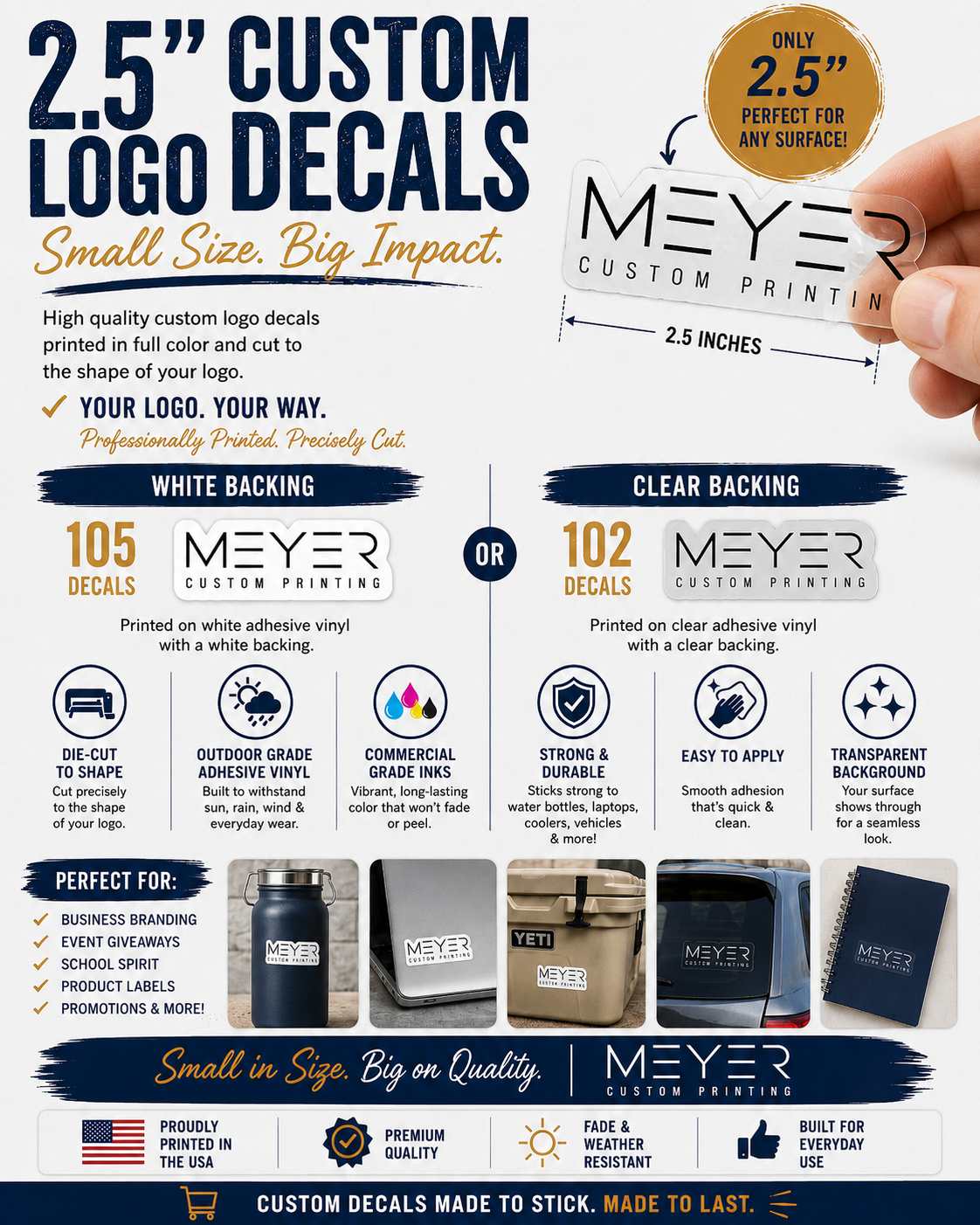 2.5 Custom Logo Decals