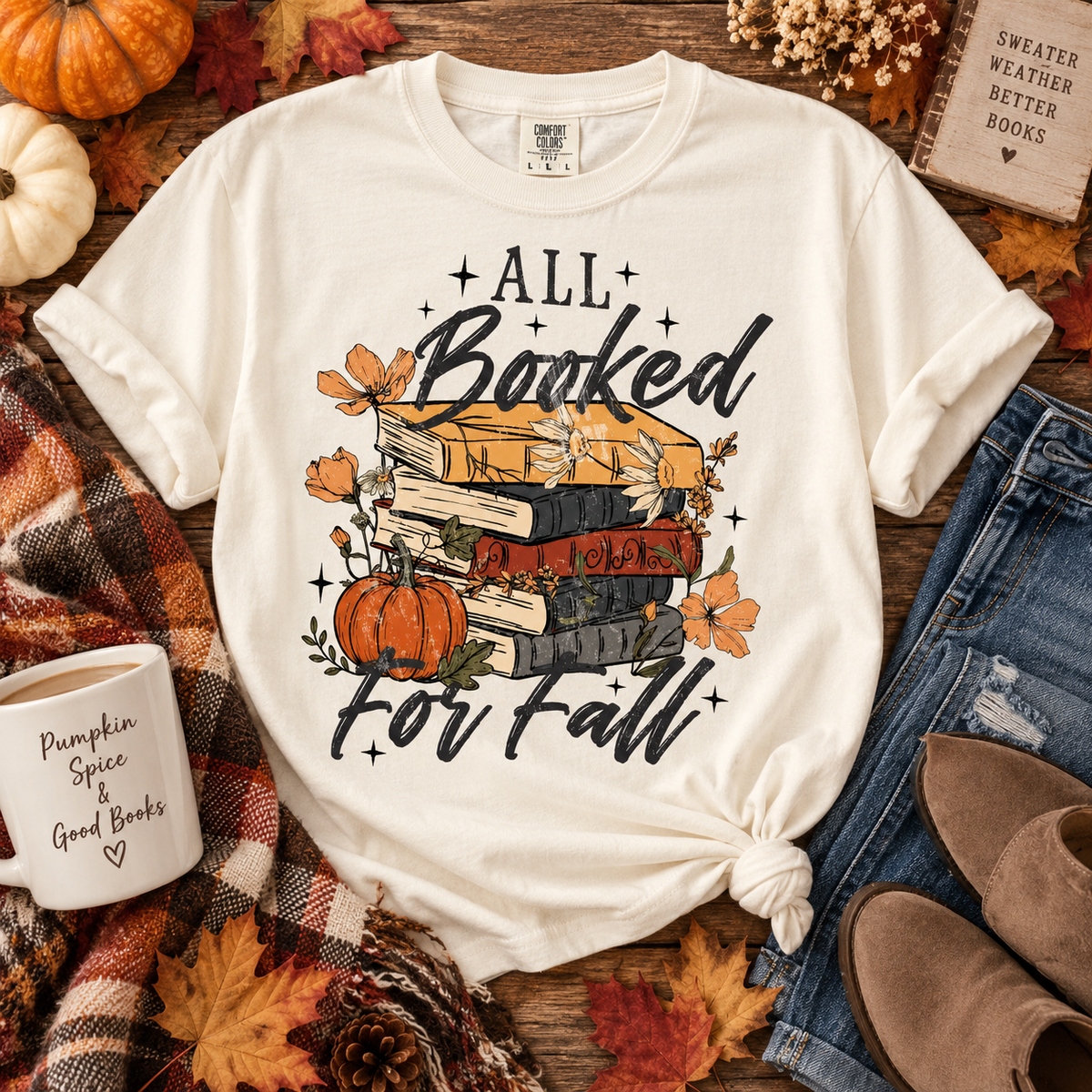 All Booked for Fall Comfort Colors TShirt