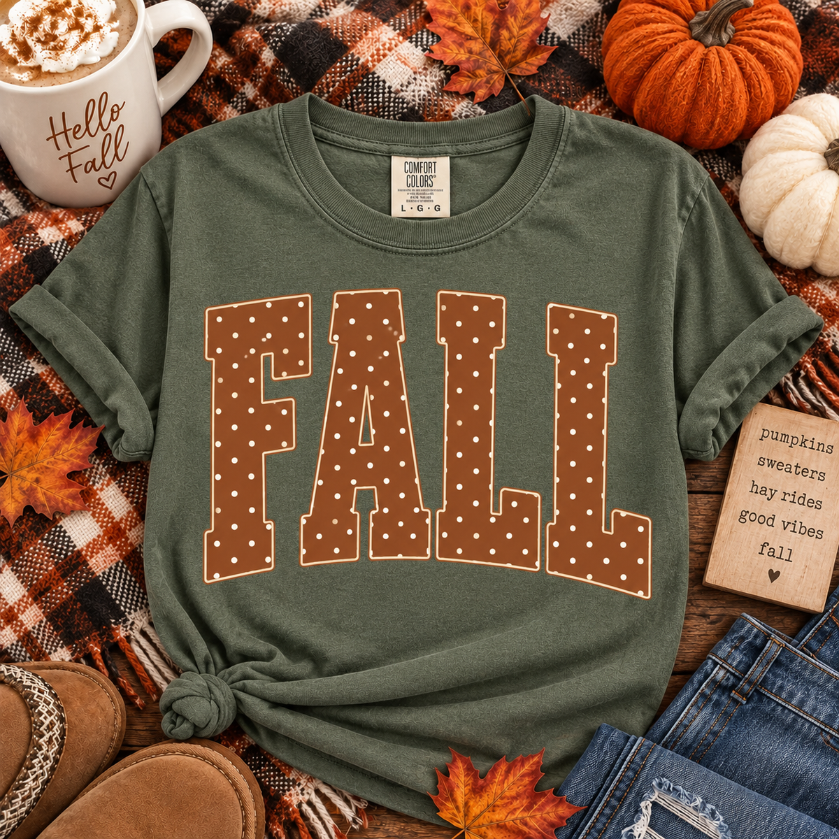Polka Dot FALL Comfort Colors TShirt