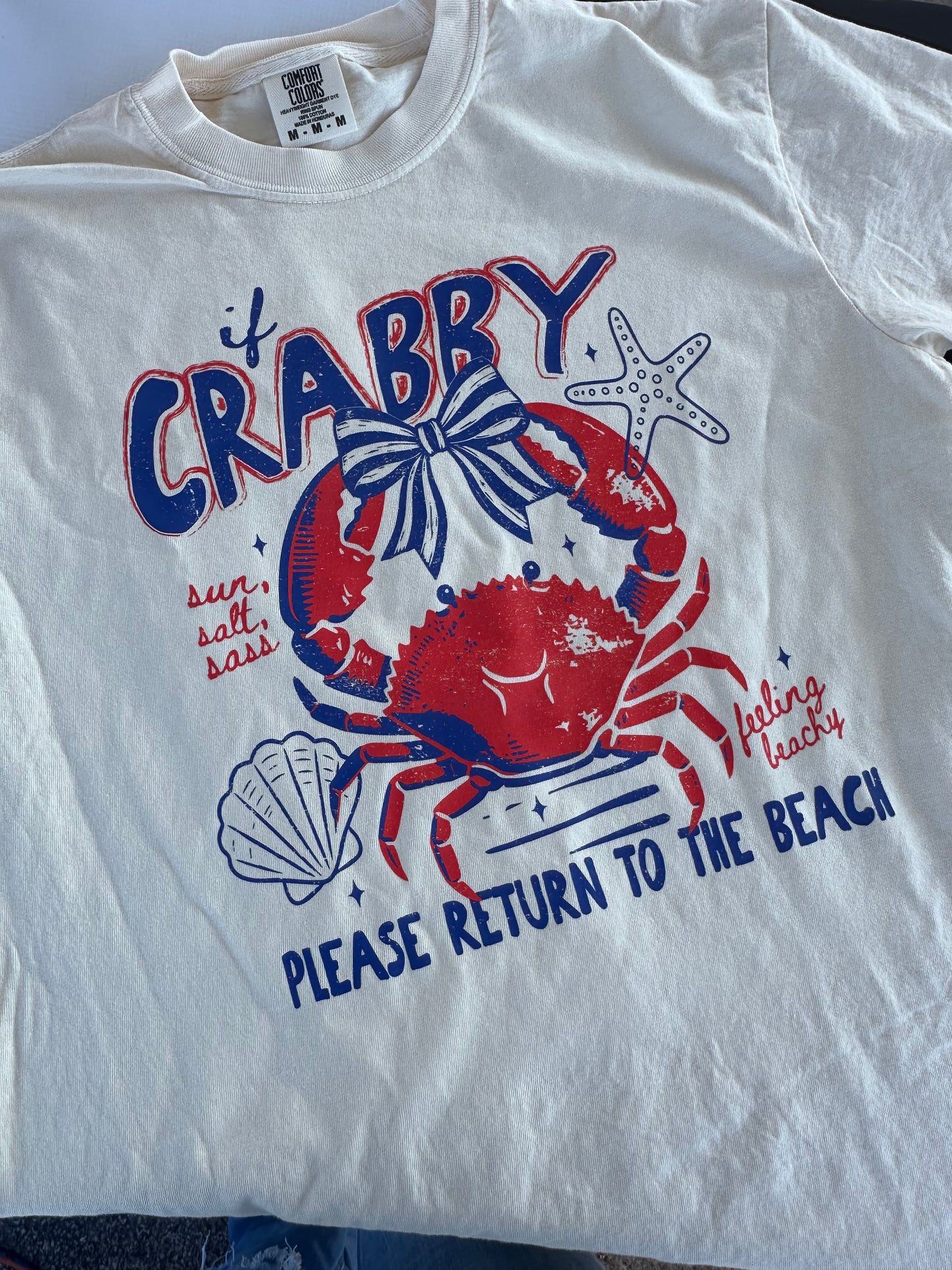 Crabby Please Return to the Beach Baseball Sweatshirt