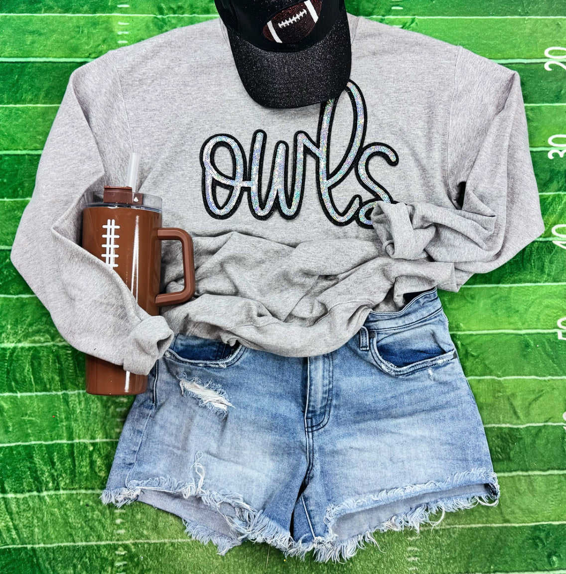 Spirit Wear - Owls Sequins Crewneck