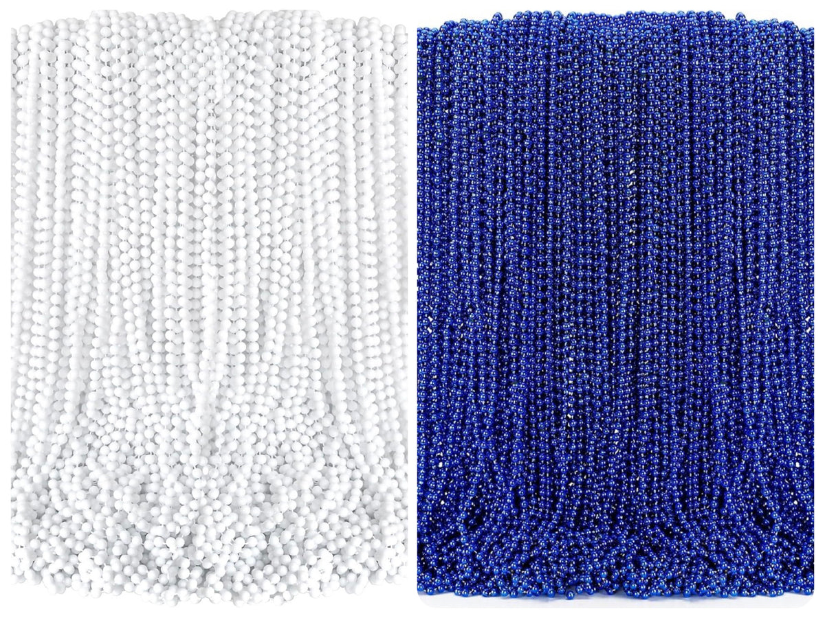 Spirit Wear Accessories - Beaded Necklace (3 White & 3 Blue)