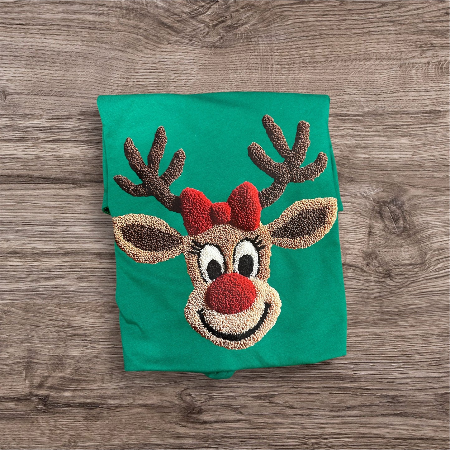 General Apparel - Christmas Reindeer w/ Bow T-Shirt