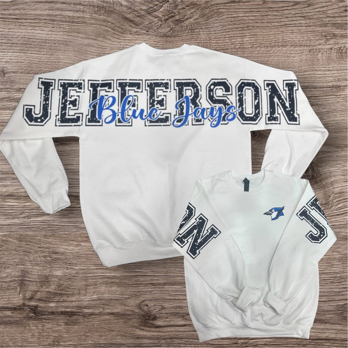 White Crewneck Oversized Back Design - Available for all mascots