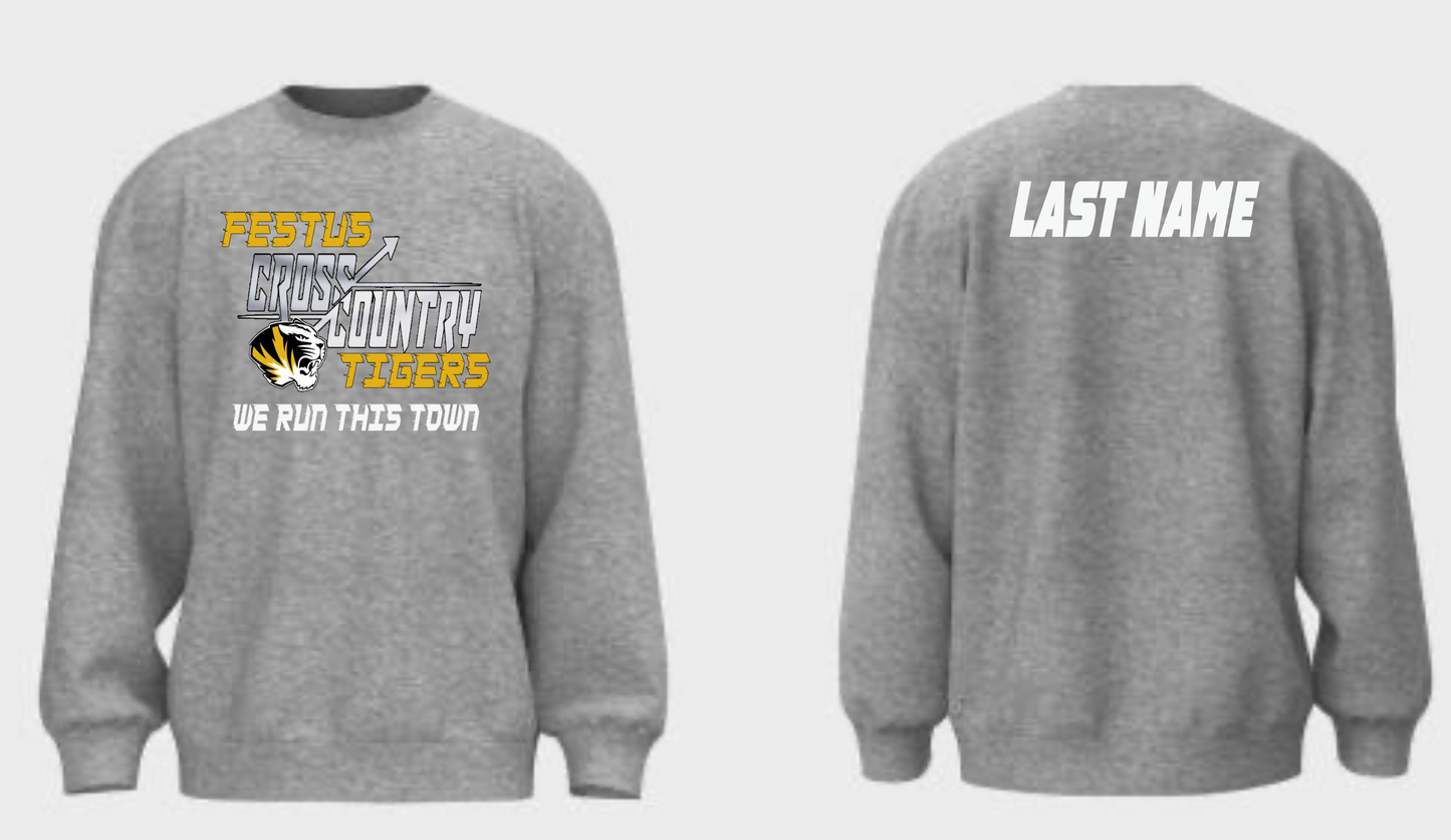 Festus Cross Country Crewneck - We Run This Town - WITH Last Name