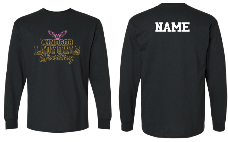 Windsor Girls Wrestling - Long Sleeve T-shirt WITH Last Name