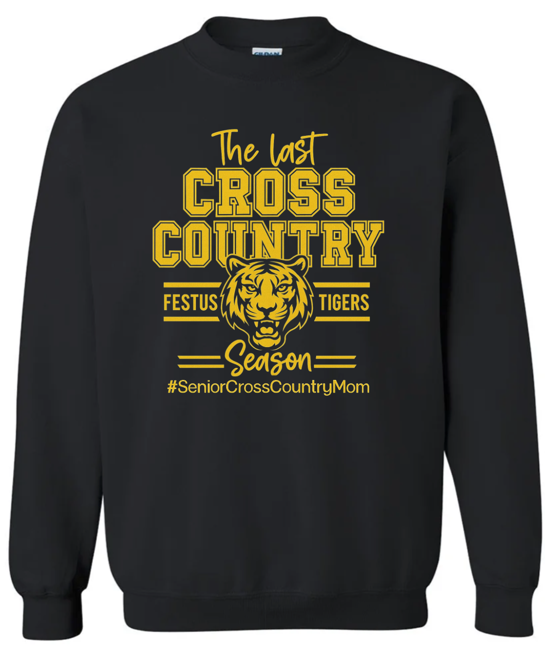 Festus Tiger Spirit Wear - Festus Tiger Cross Country Senior Crewneck Mom WITHOUT Last Name