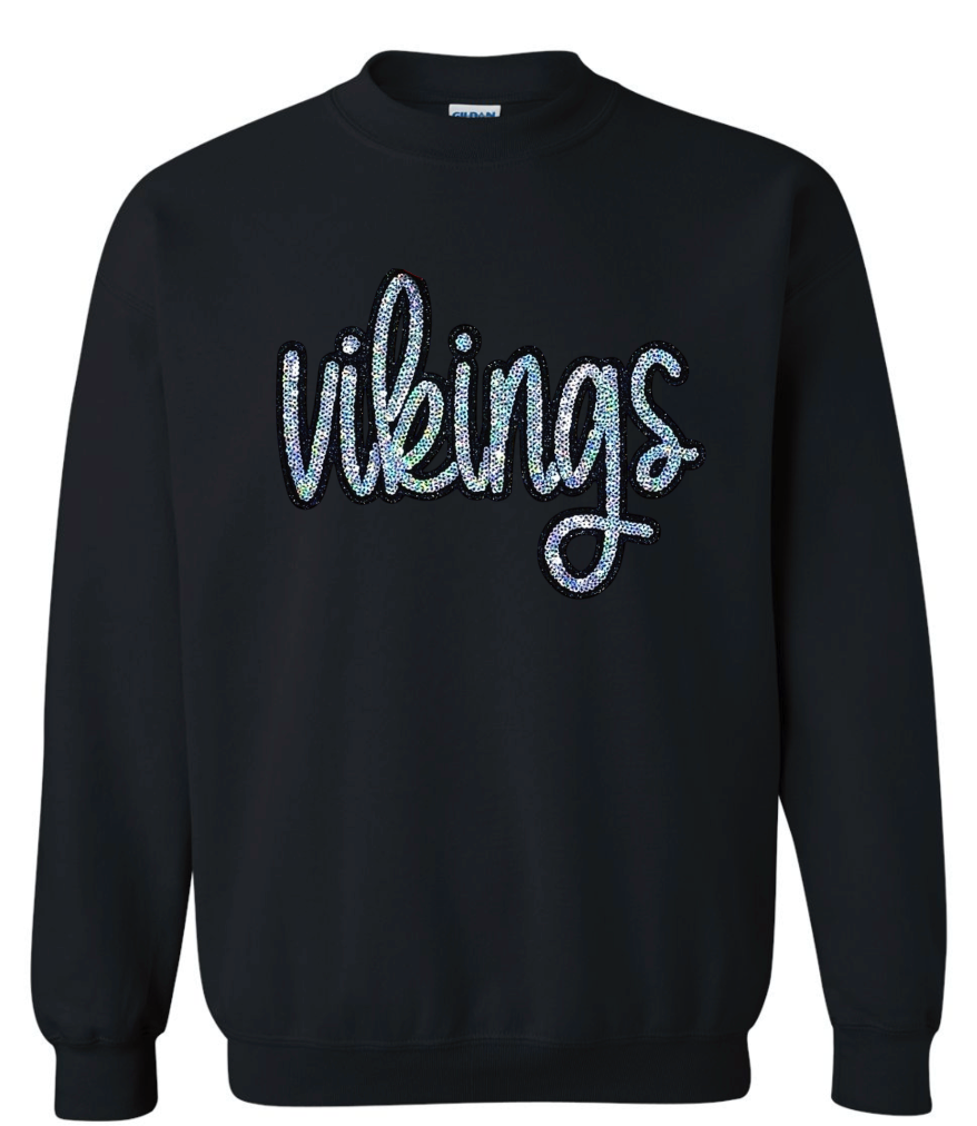 Spirit Wear - Vikings Sequins Crewneck