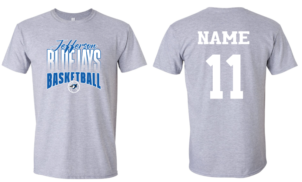 Bluejays Basketball - T-Shirt WITH Last Name
