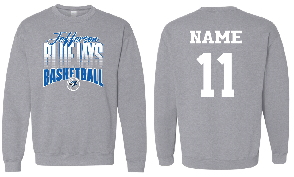 Bluejays Basketball - Crewneck WITH Last Name