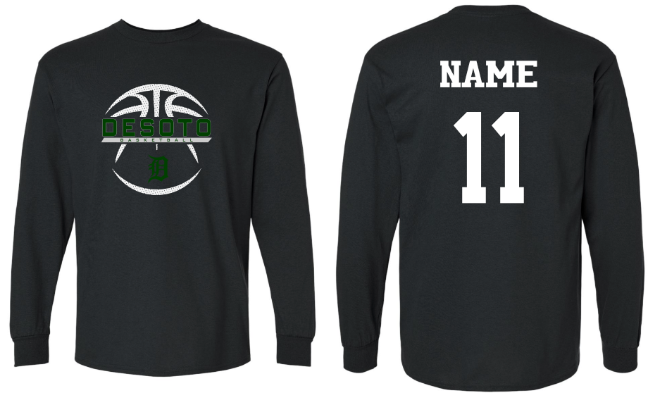 Dragons Basketball - Long Sleeve T-shirt WITH Last Name