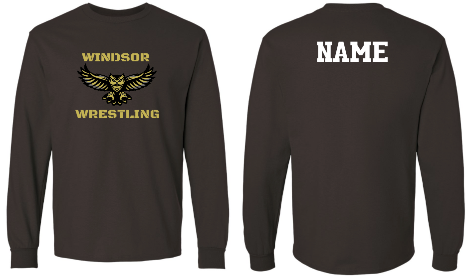 Windsor Boys Wrestling - Long Sleeve T-shirt WITH Last Name