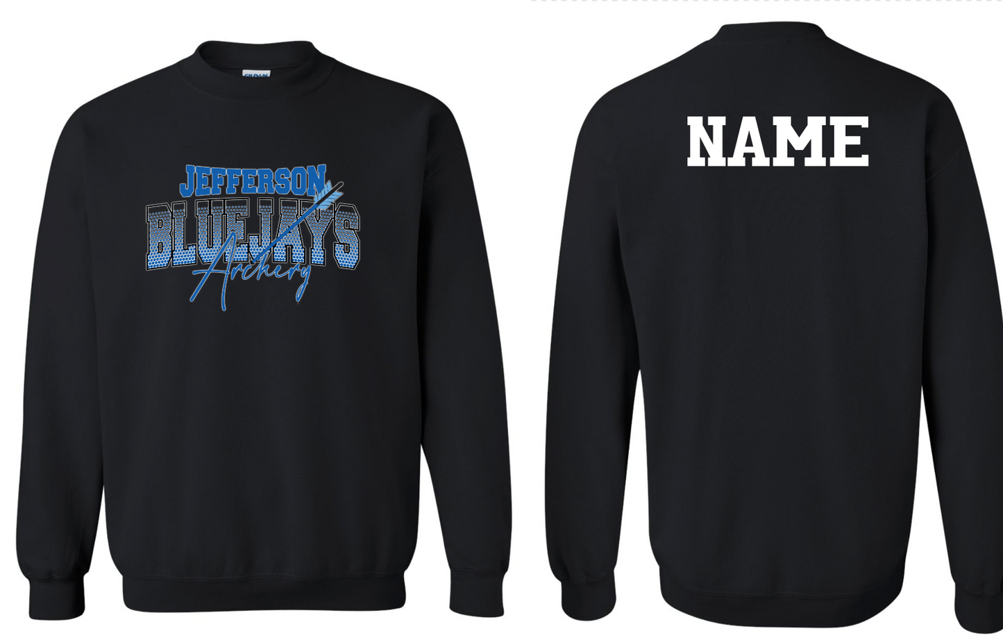 Jefferson Bluejays Archery - Crewneck WITH Last Name
