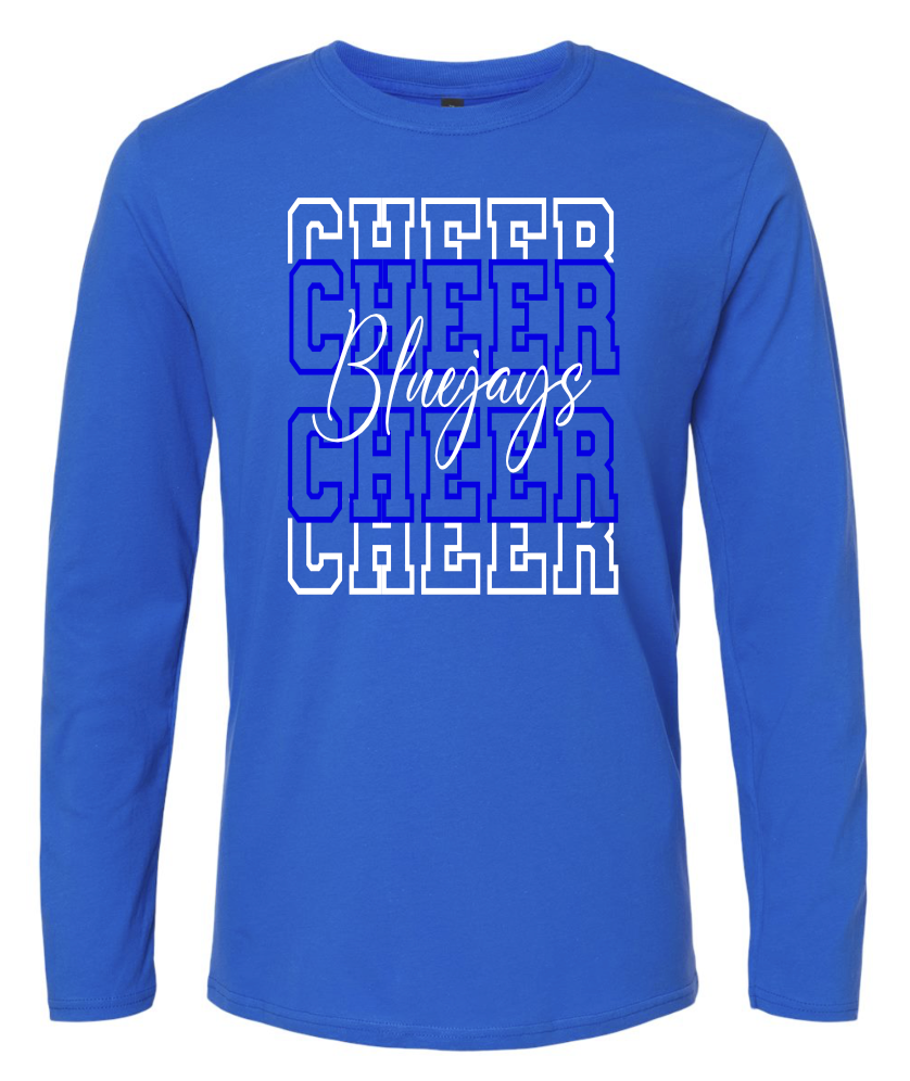 Bluejays Cheer - Long Sleeve T-shirt WITHOUT Last Name