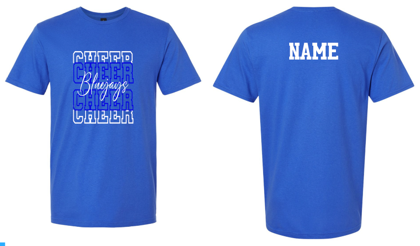 Bluejays Cheer - T-shirt WITH Last Name