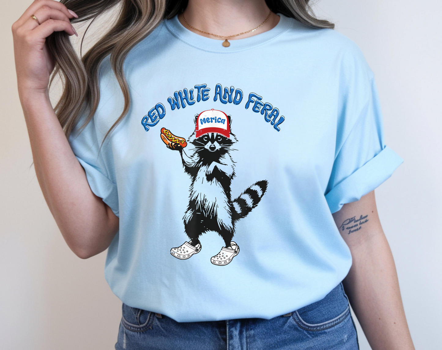 Red White and Ferral Comfort Color TShirt