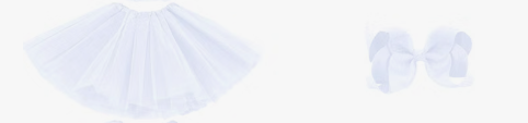 Spirit Wear Accessories - White Tutu with White Bow (Child Size)