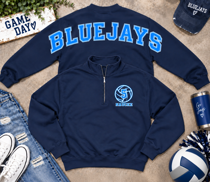 Quarter Zip Pull Over - Oversize back design