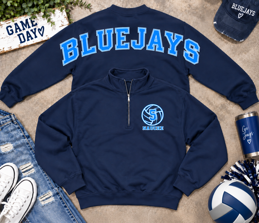 Quarter Zip Pull Over - Oversize back design