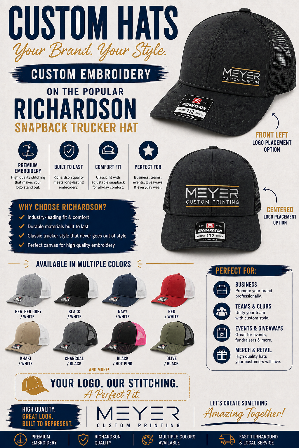 Custom Embroidered Richardson 112 Trucker Hat