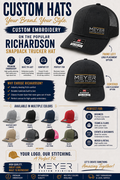 Custom Embroidered Richardson 112 Trucker Hat