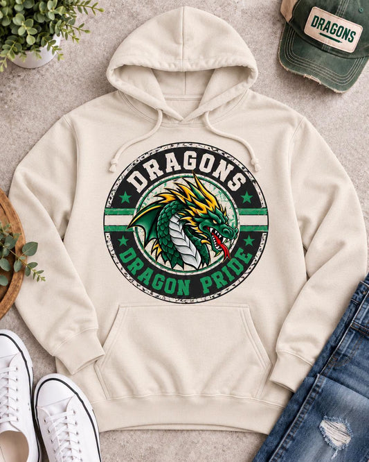 DeSoto Dragons - Dragon Pride Circle Design Hoodie