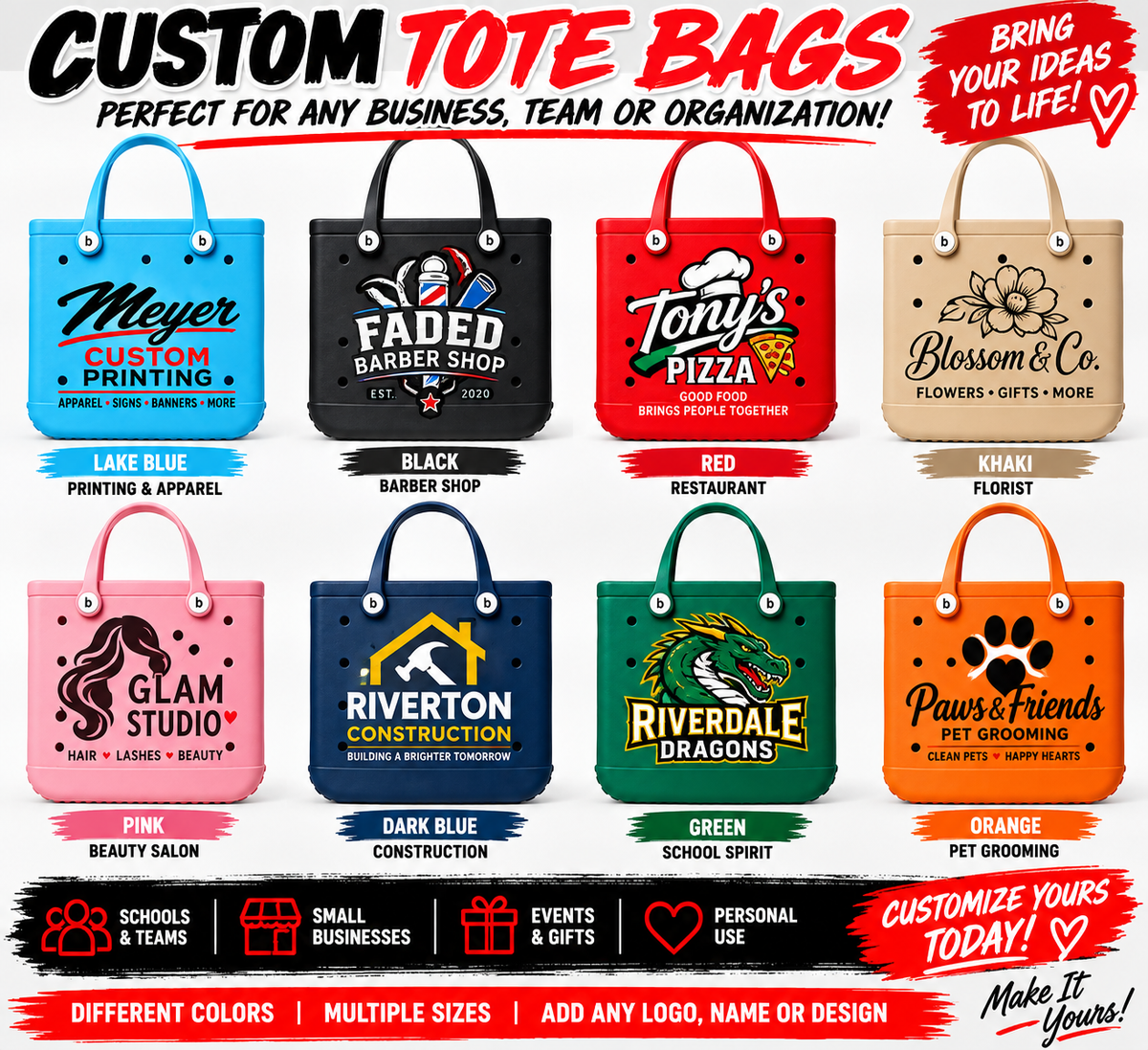 Custom Tote Bags - Please Read Pre-Order Information in the description - Pre Order Ends on September 24
