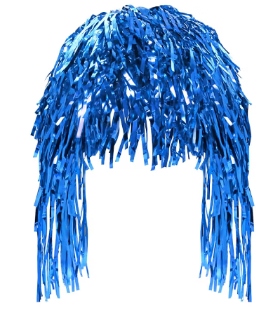 Spirit Wear Accessories - Bundle - Blue Light-Up LED Tutu (20-43 in waist), Wig & Glasses