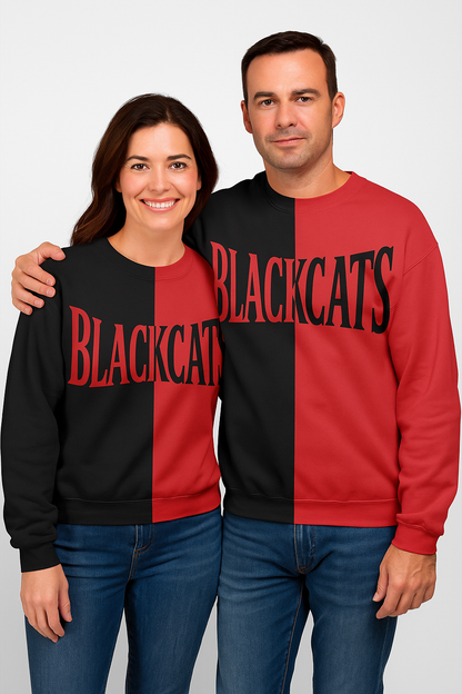 Split Color Crewneck - Blackcats