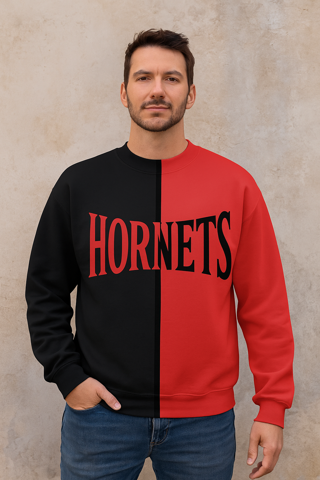 Split Color Crewneck - Hornets
