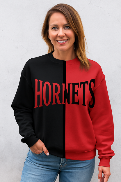Split Color Crewneck - Hornets