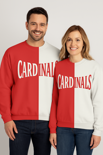 Split Color Crewneck - Cardinals