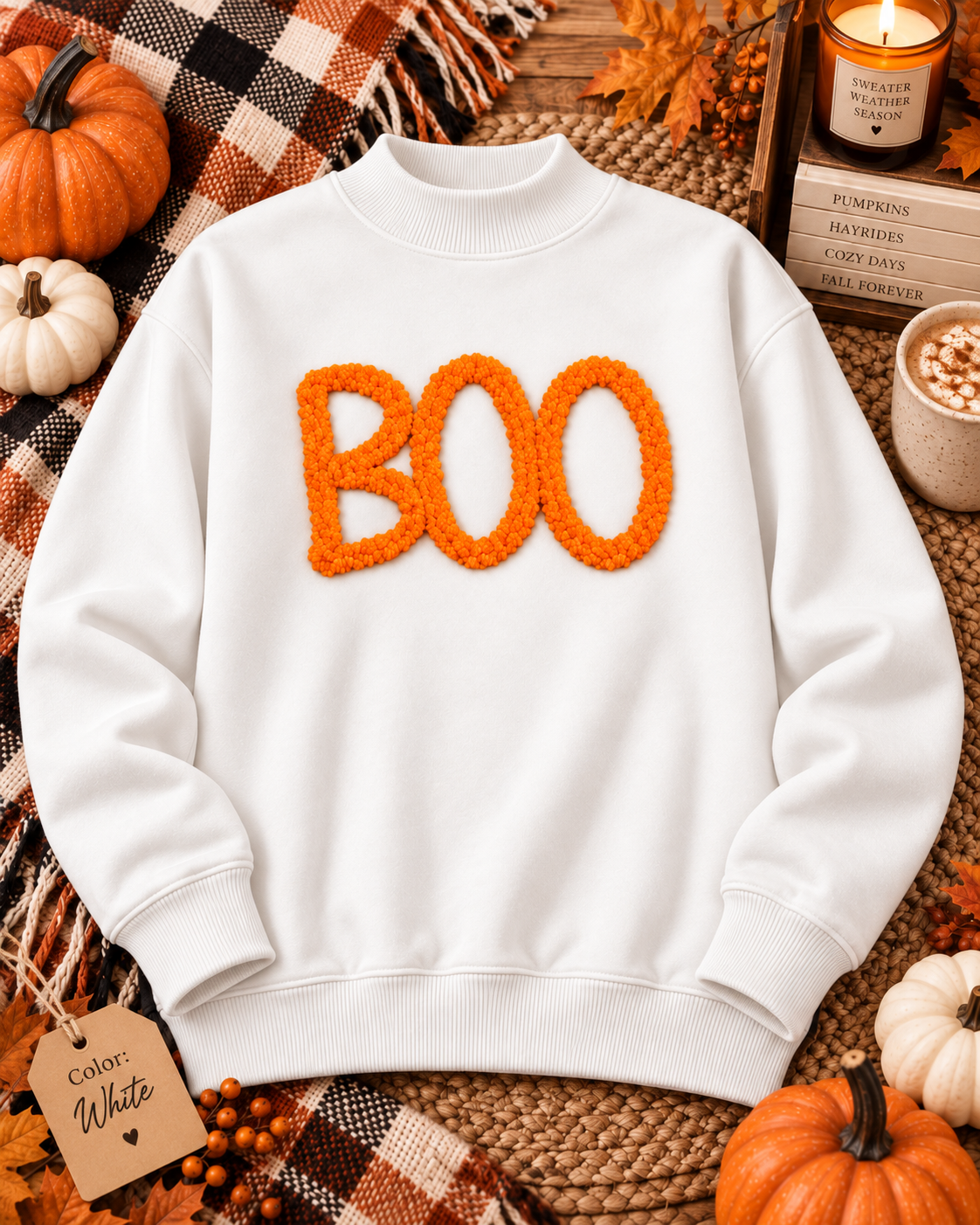 Fuzzy Boo Mockneck