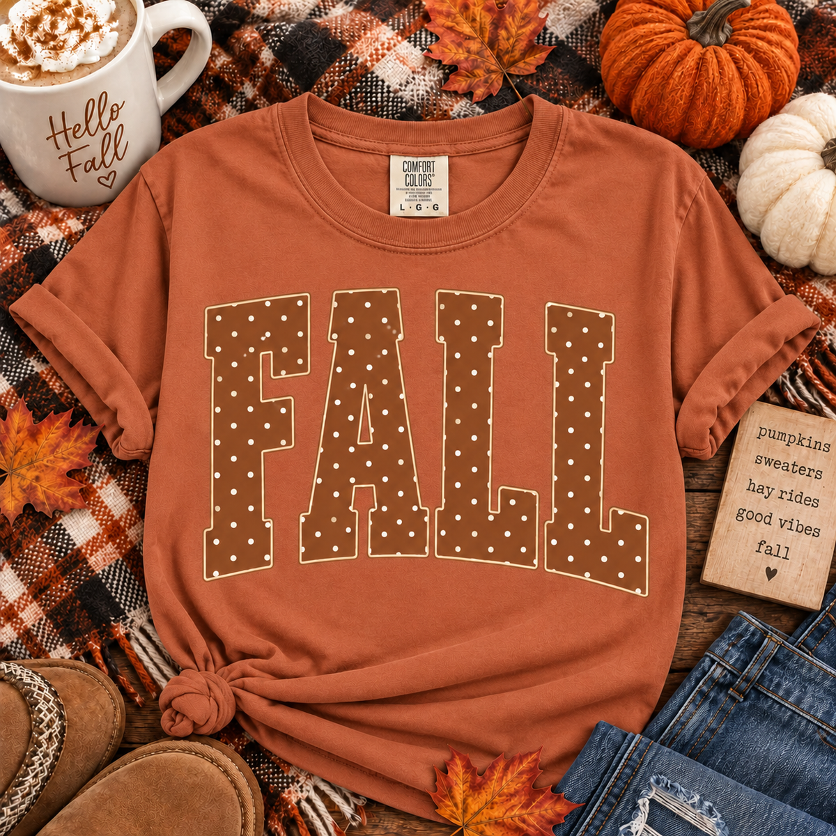 Polka Dot FALL Comfort Colors TShirt