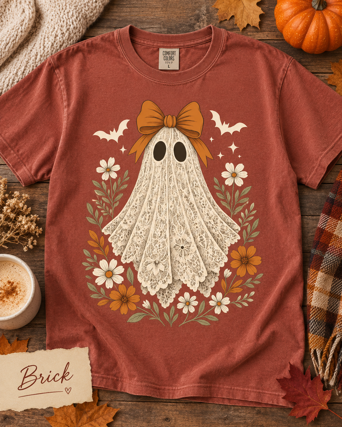 Ghost w/ Bow Comfort Colors TShirt