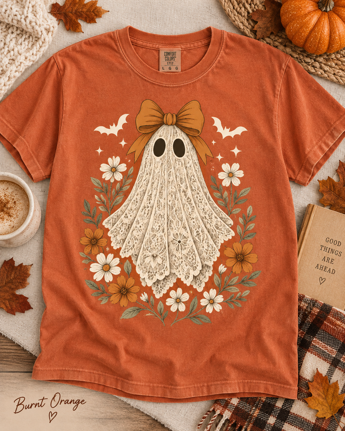 Ghost w/ Bow Comfort Colors TShirt