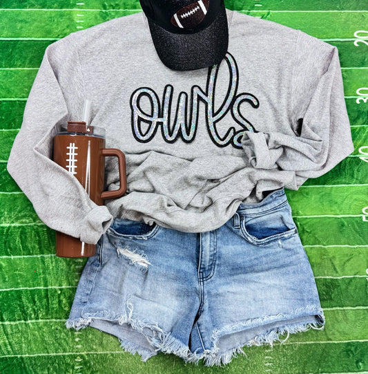 Spirit Wear - Owls Sequins Crewneck
