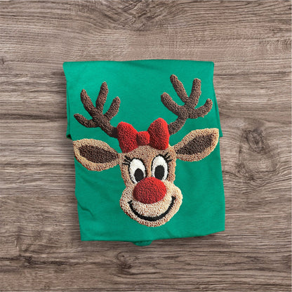 General Apparel - Christmas Reindeer w/ Bow T-Shirt