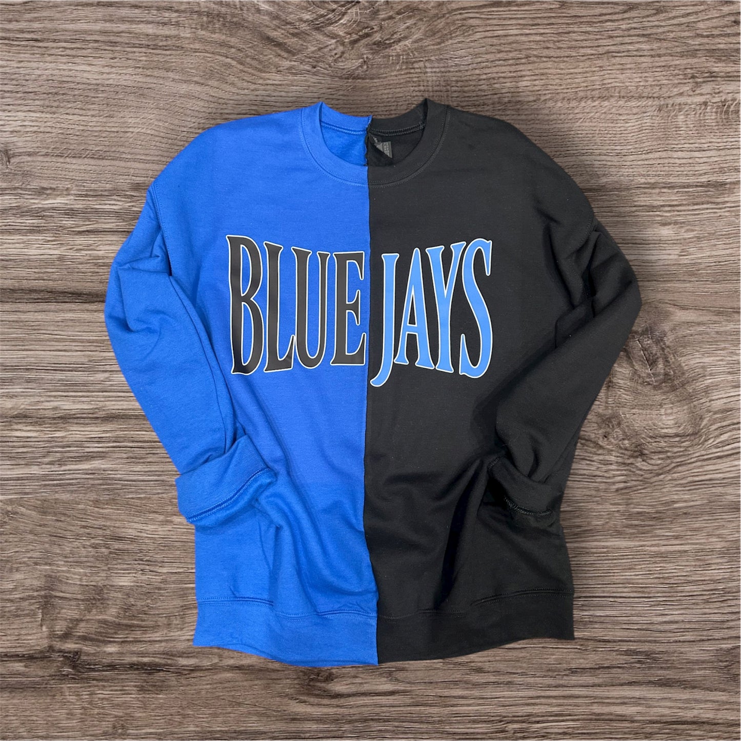 Split Color Crewneck - Bluejays