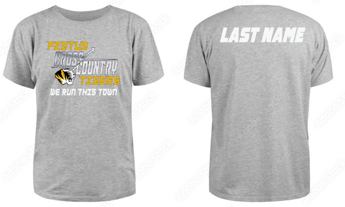 Festus Cross Country Short Sleeve - We Run This Town - WITH Last Name