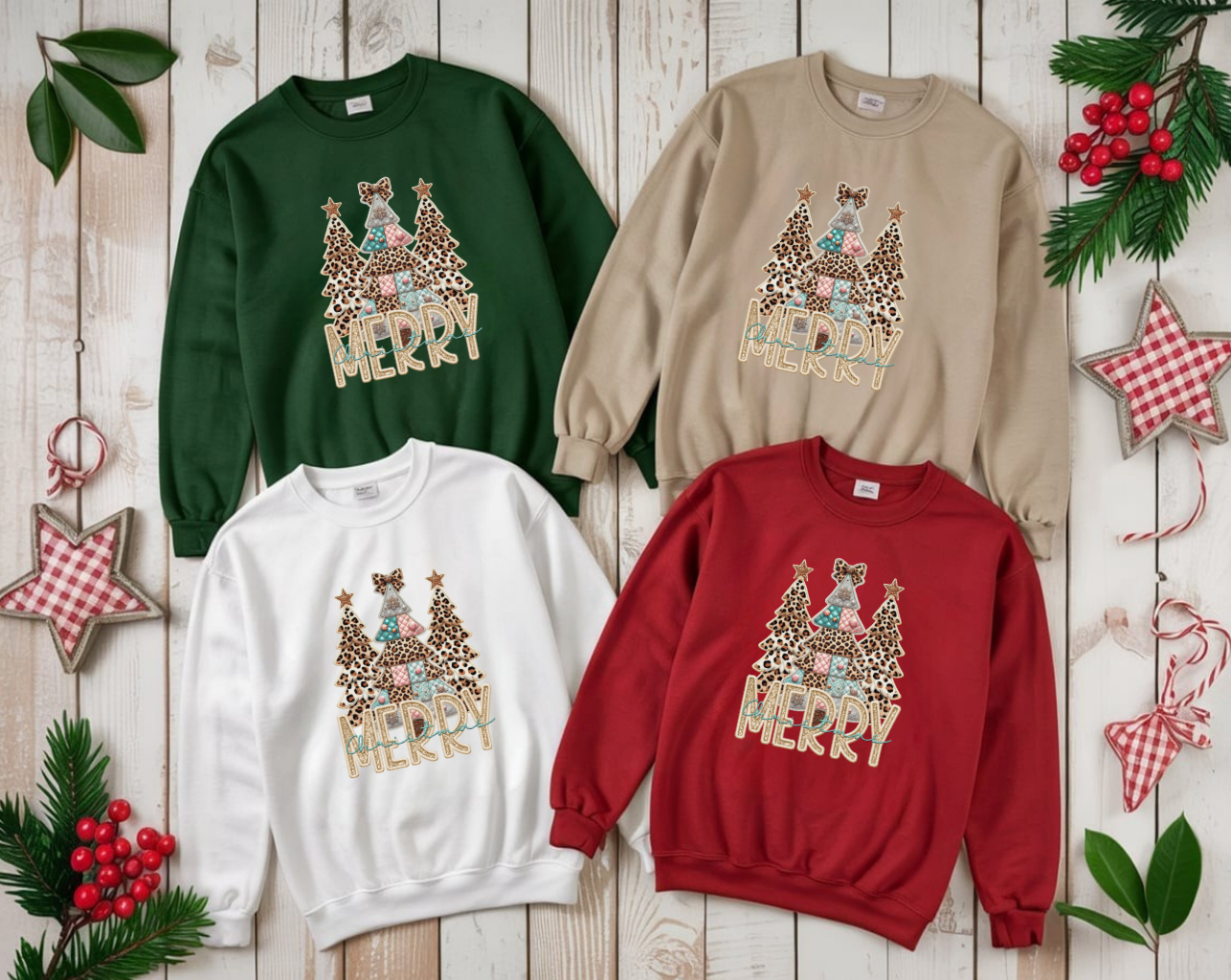 General Apparel - Leopard Christmas Trees