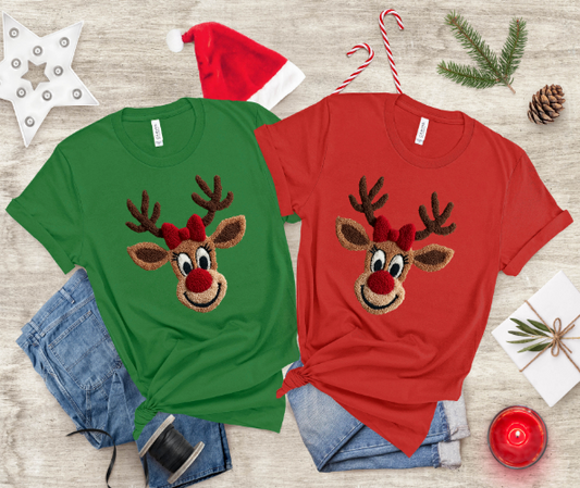 General Apparel - Christmas Reindeer w/ Bow T-Shirt