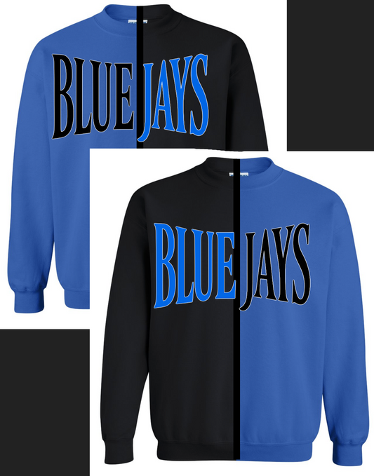 Split Color Crewneck - Bluejays