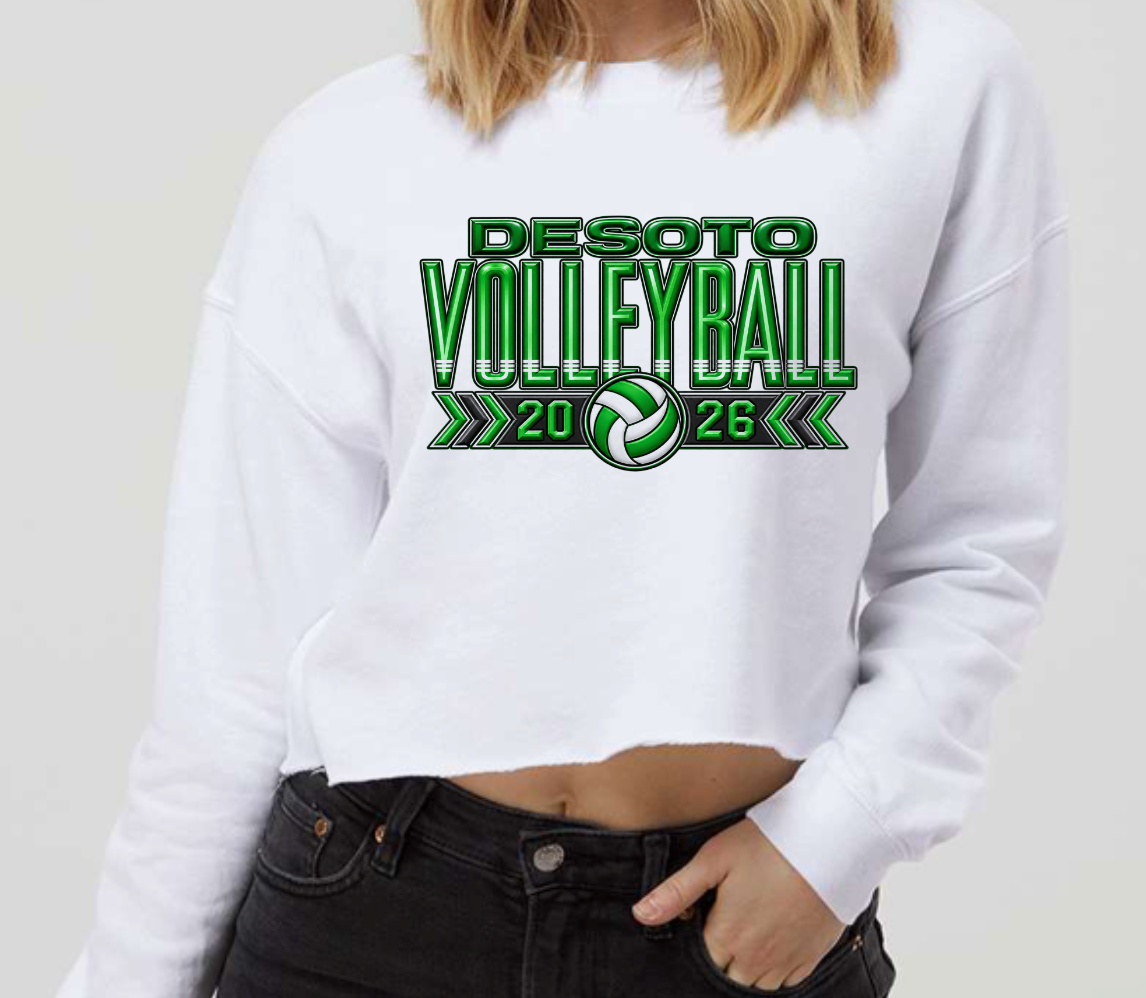 Spirit Wear - DeSoto Dragons Volleyball Cropped Sweatshirt