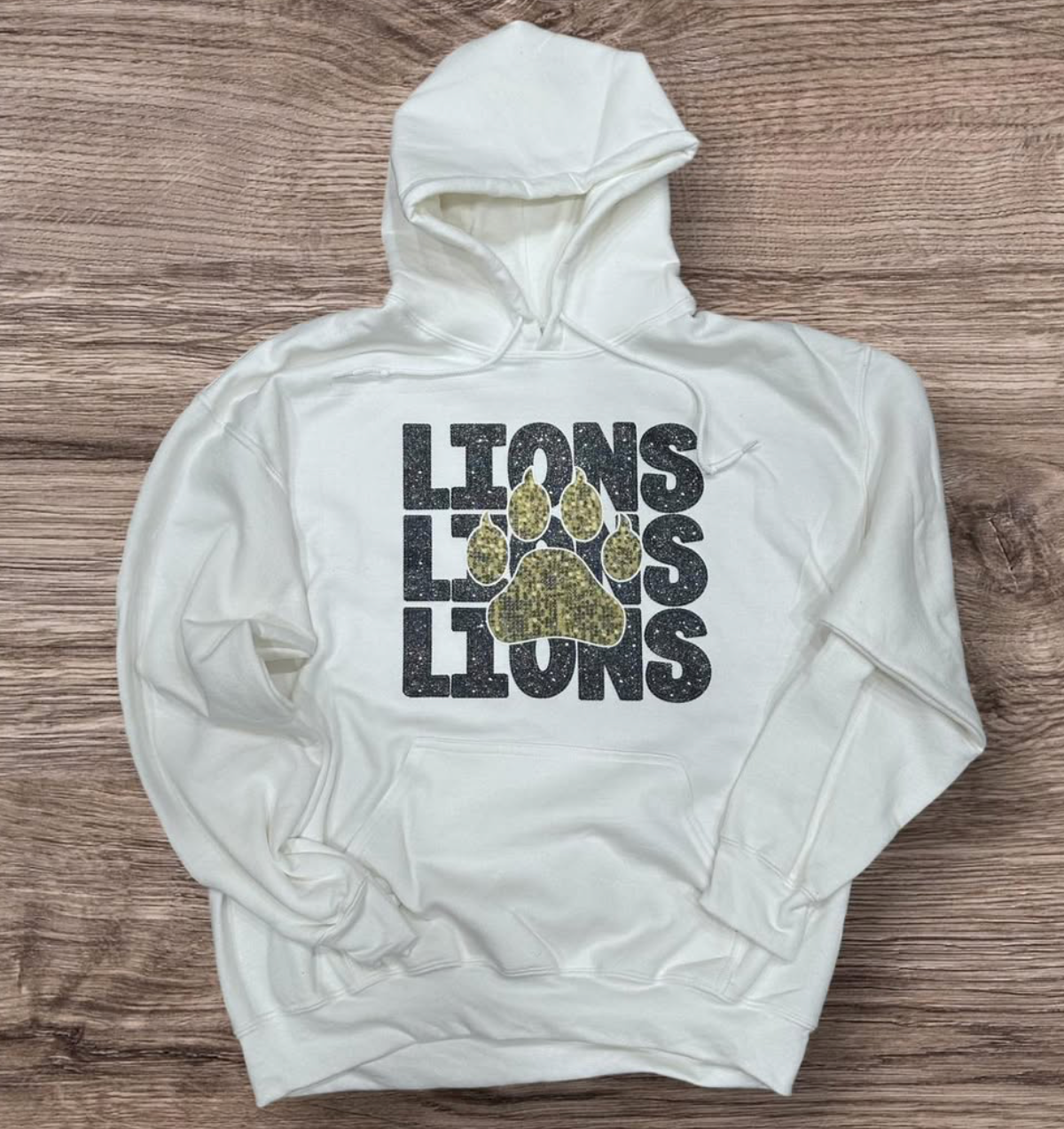 Spirit Wear - Lions Faux Sequins Hoodie