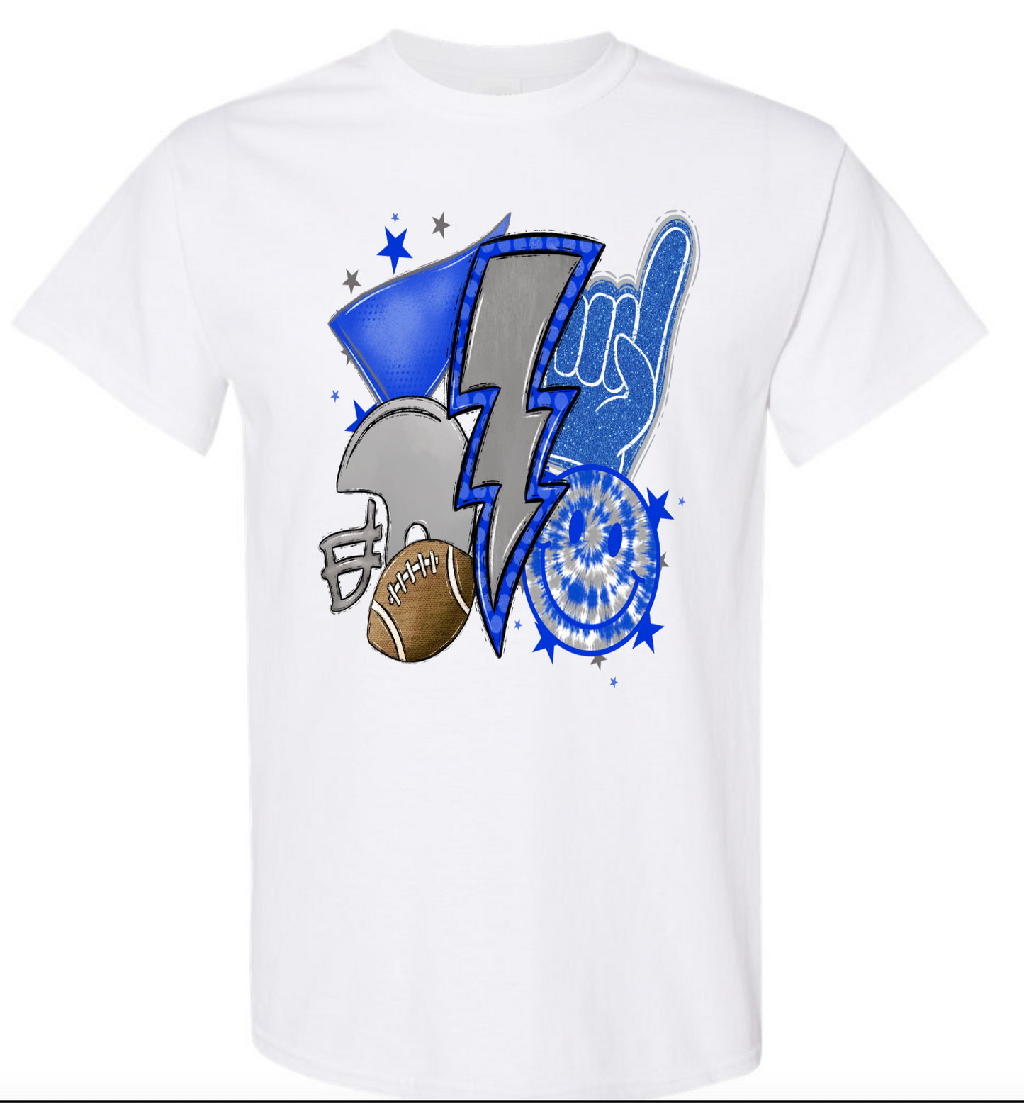 Bluejays Spirit Wear - Bluejays Football tie-dye Smile