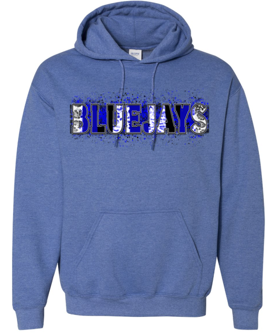 Bluejays Spirit Wear - Bluejays Splatter Paint Hoodie
