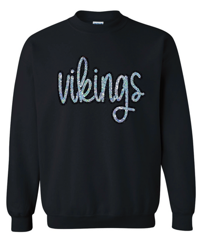 Spirit Wear - Vikings Sequins Crewneck